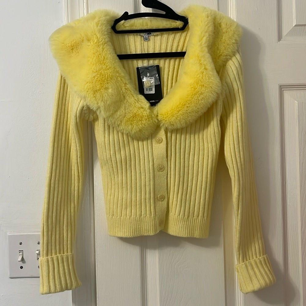 Yellow fashion nova cardigan sweater